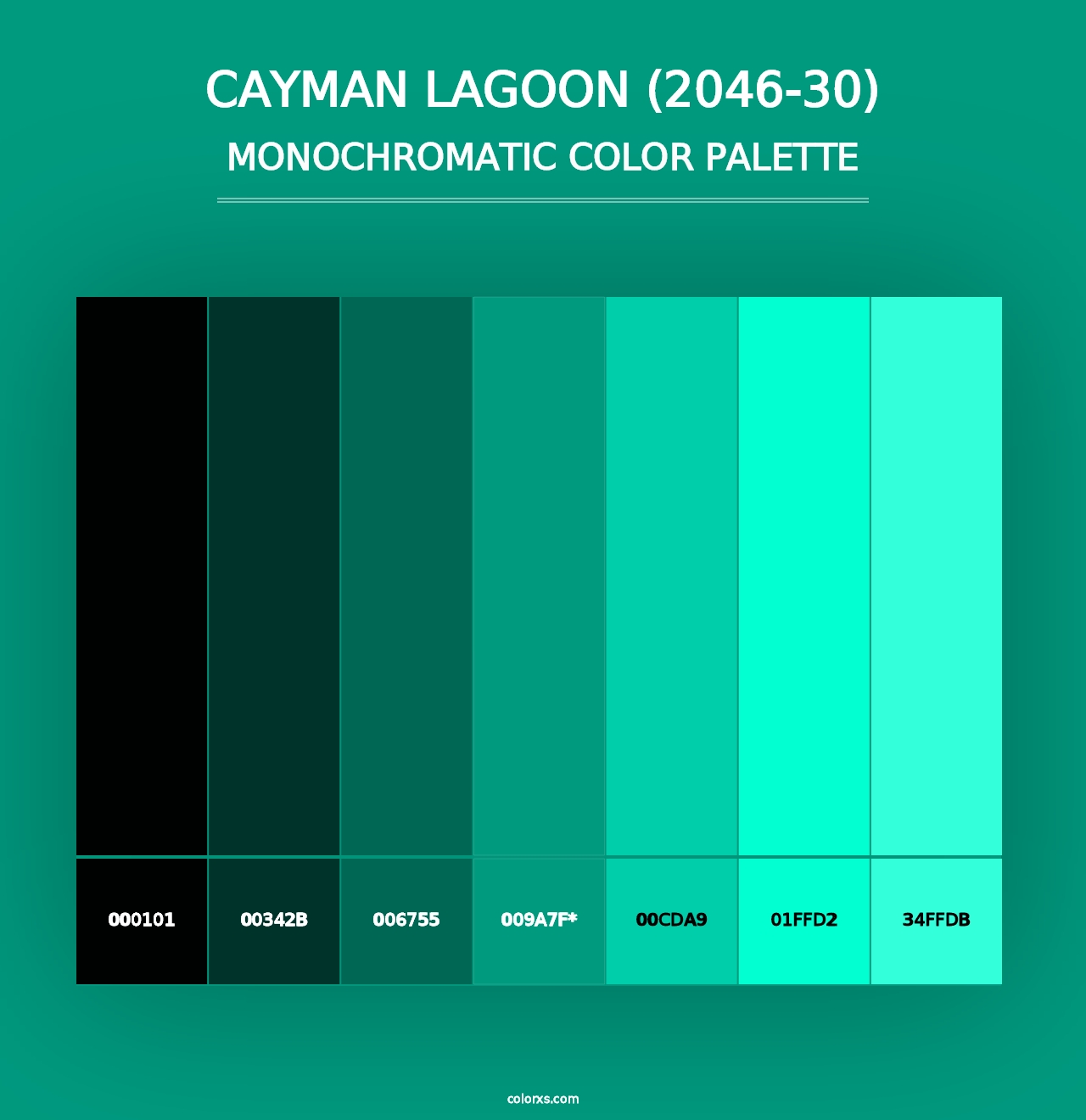 Cayman Lagoon (2046-30) - Monochromatic Color Palette