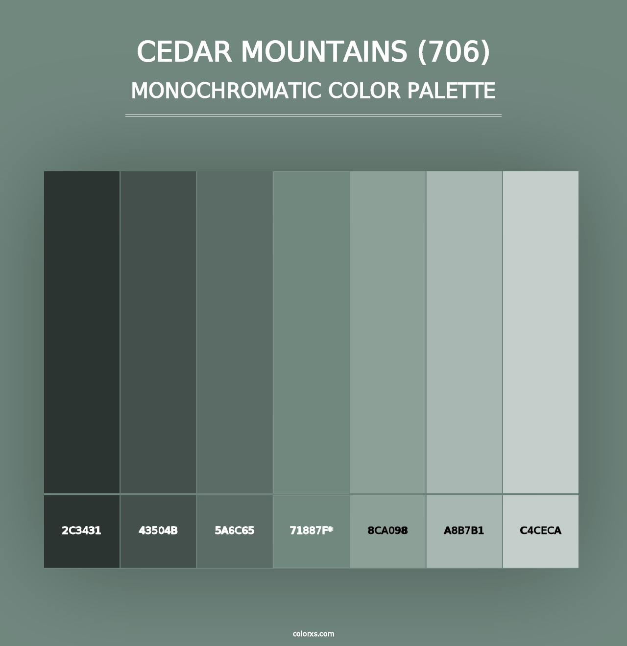 Cedar Mountains (706) - Monochromatic Color Palette