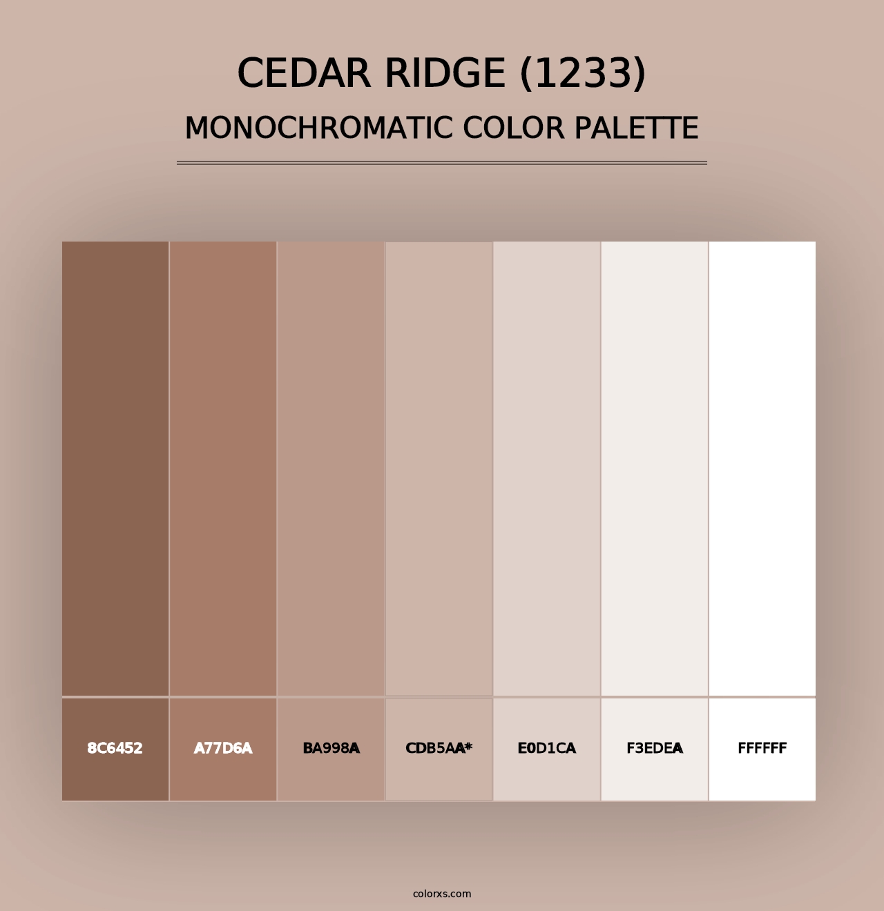 Cedar Ridge (1233) - Monochromatic Color Palette