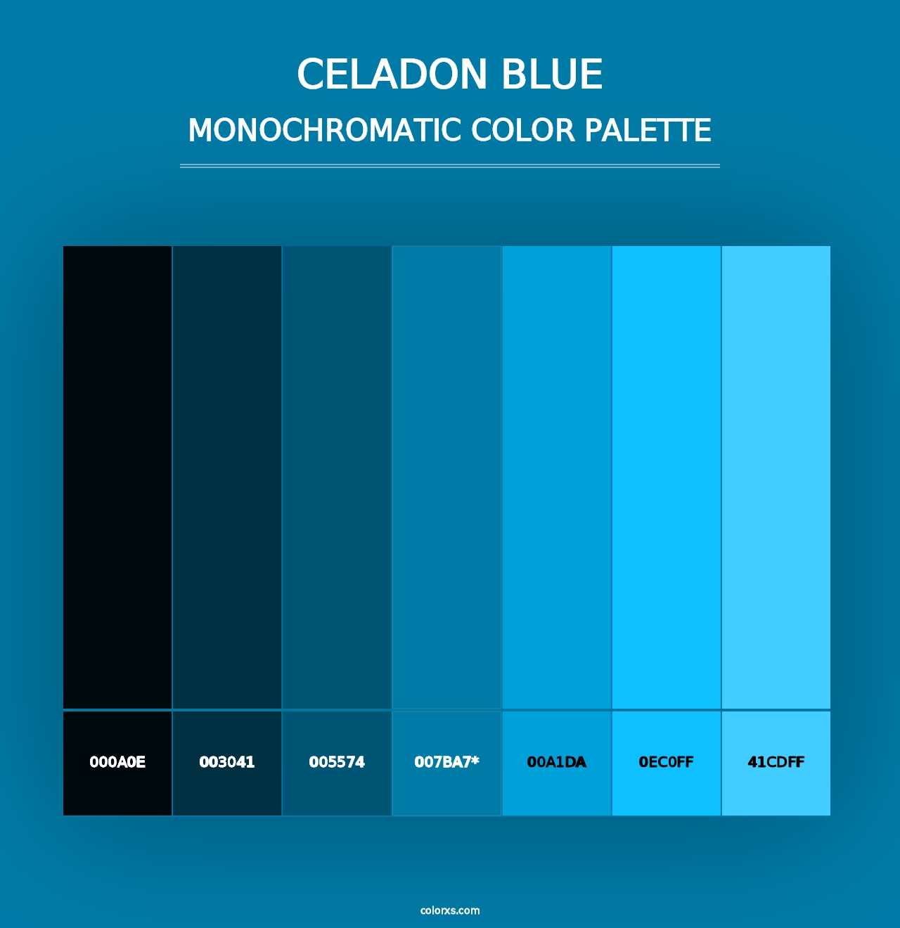 Celadon Blue - Monochromatic Color Palette