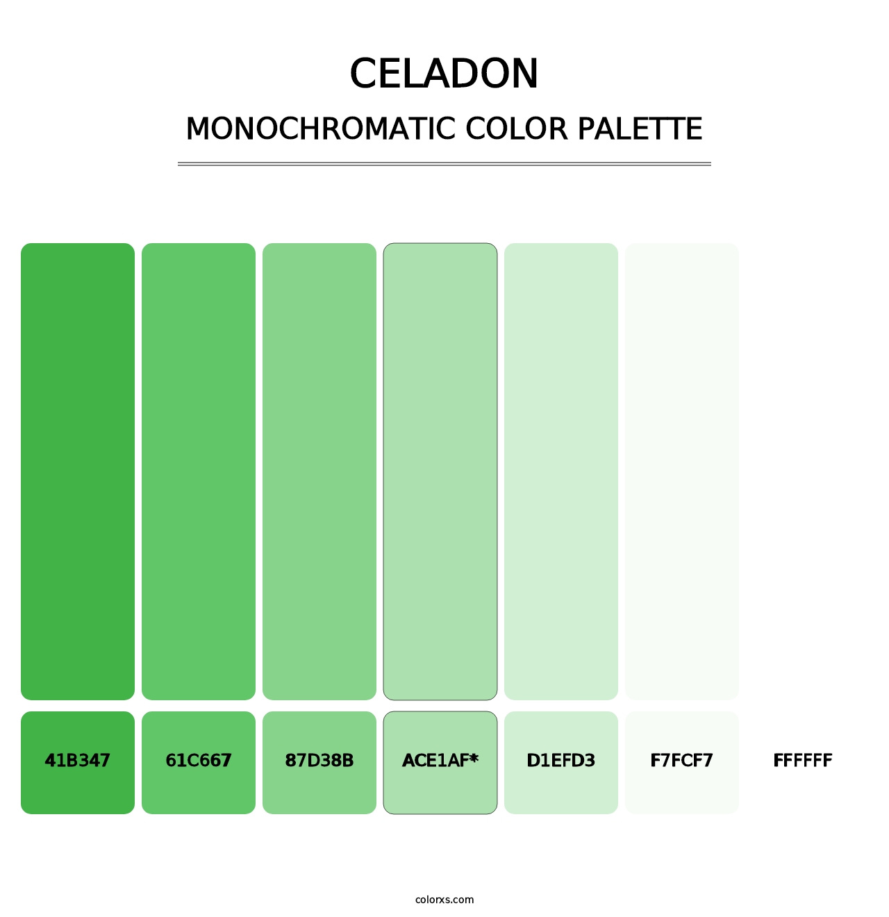 Celadon - Monochromatic Color Palette