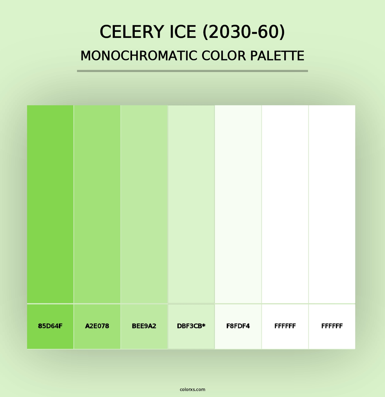 Celery Ice (2030-60) - Monochromatic Color Palette