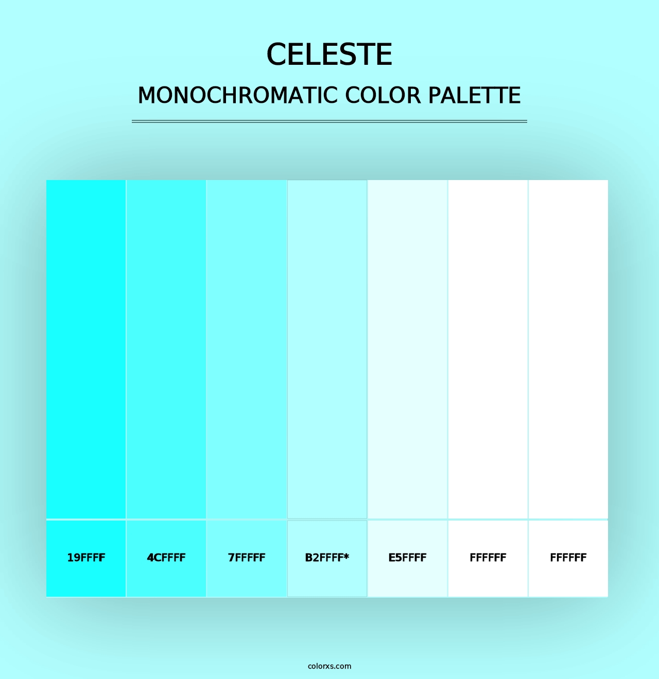 Celeste - Monochromatic Color Palette