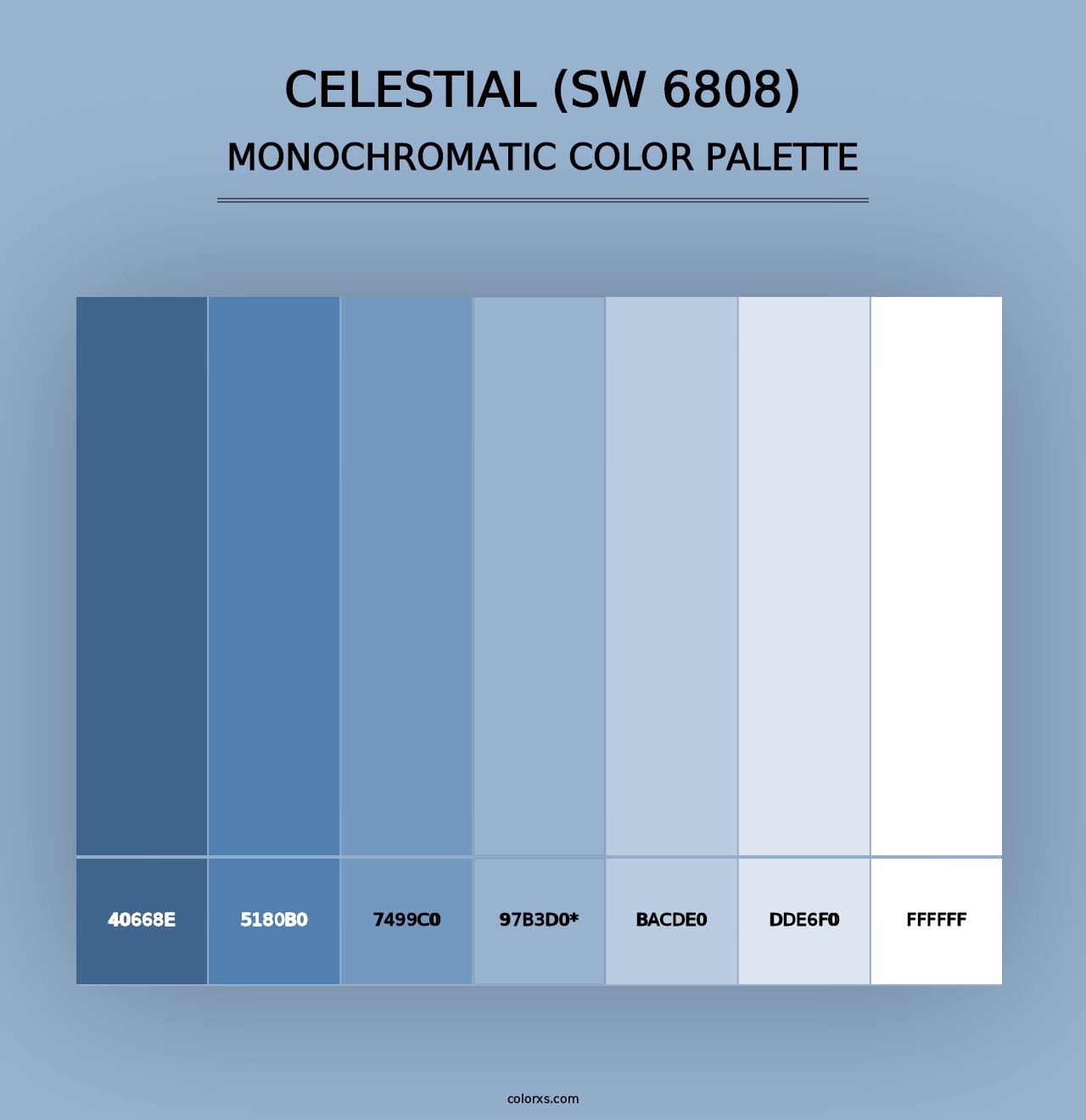 Celestial (SW 6808) - Monochromatic Color Palette