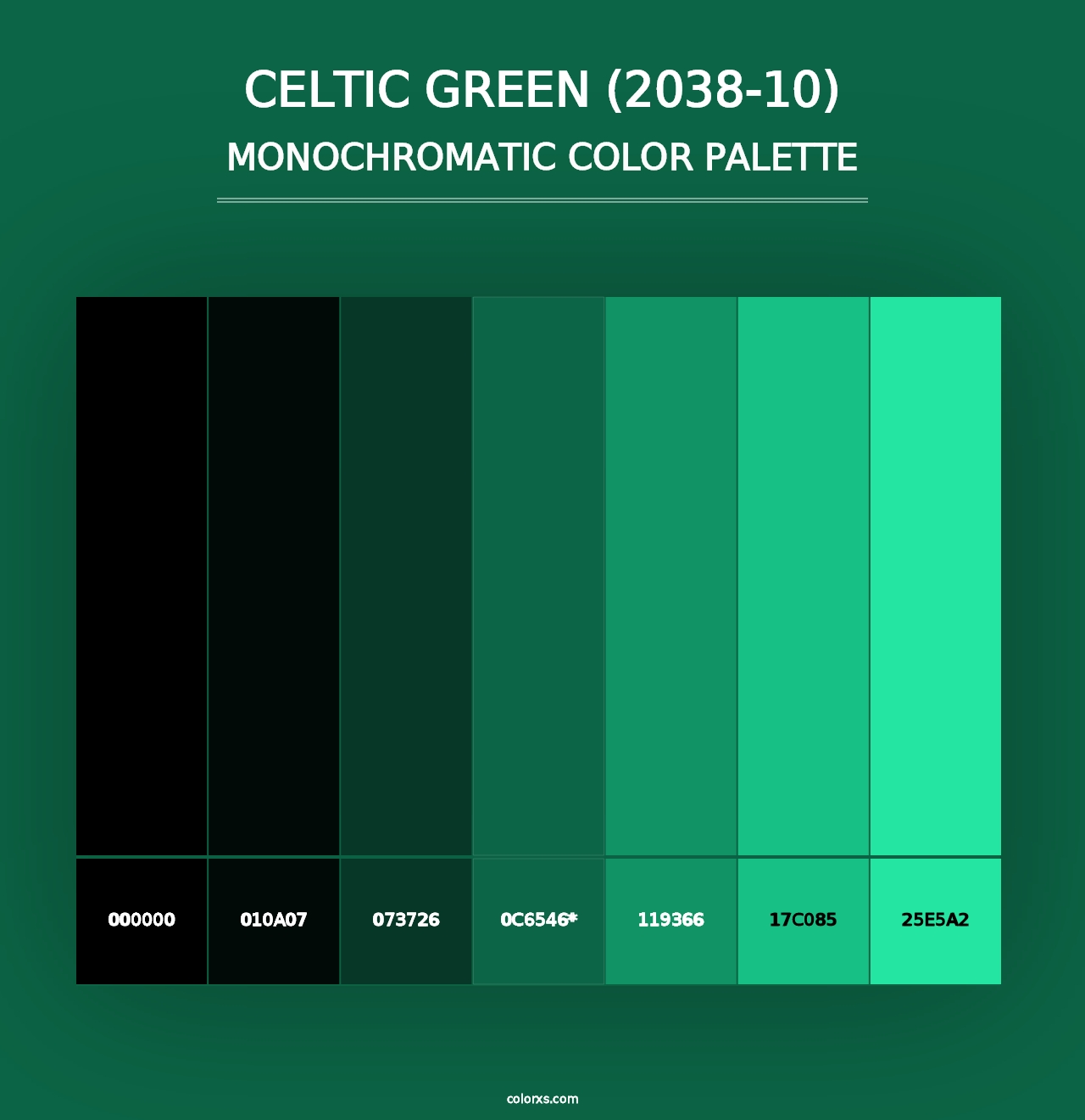 Celtic Green (2038-10) - Monochromatic Color Palette