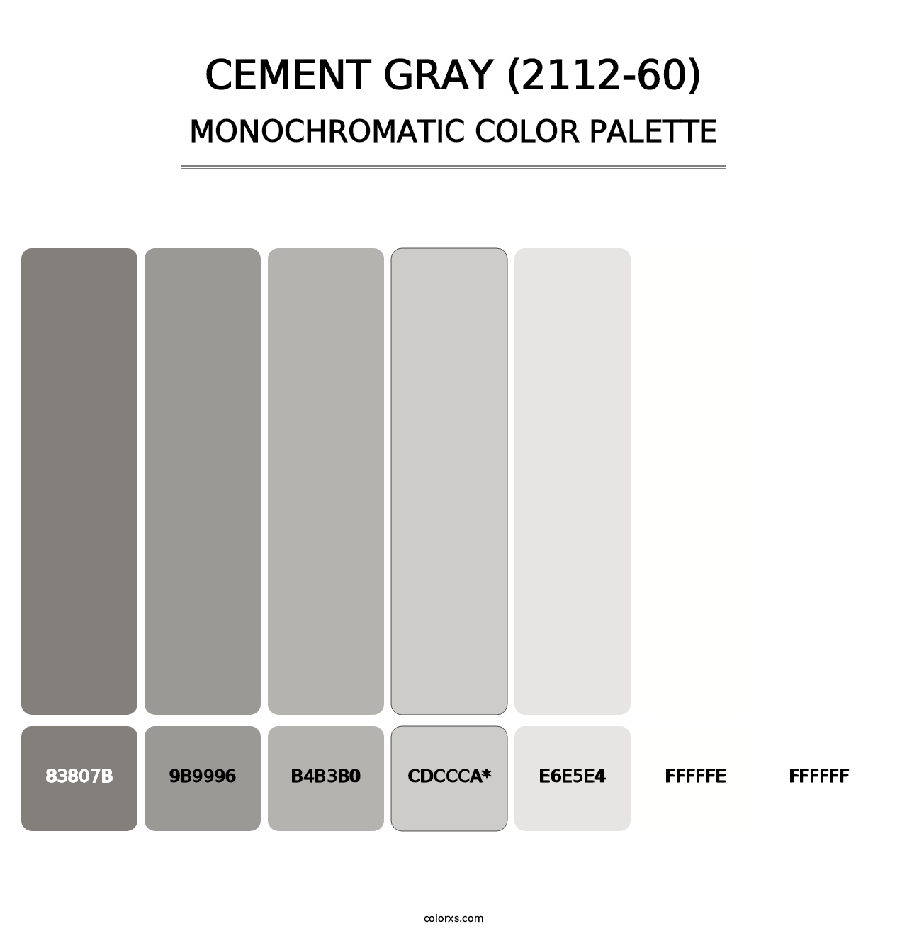 Cement Gray (2112-60) - Monochromatic Color Palette