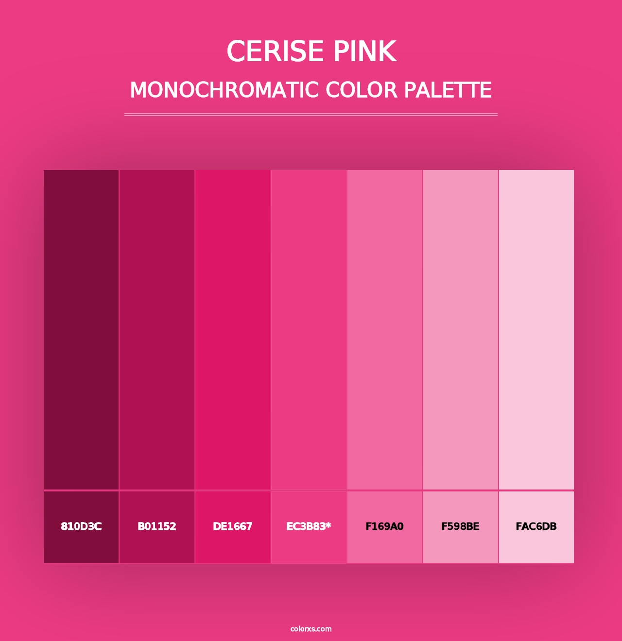 Cerise Pink - Monochromatic Color Palette