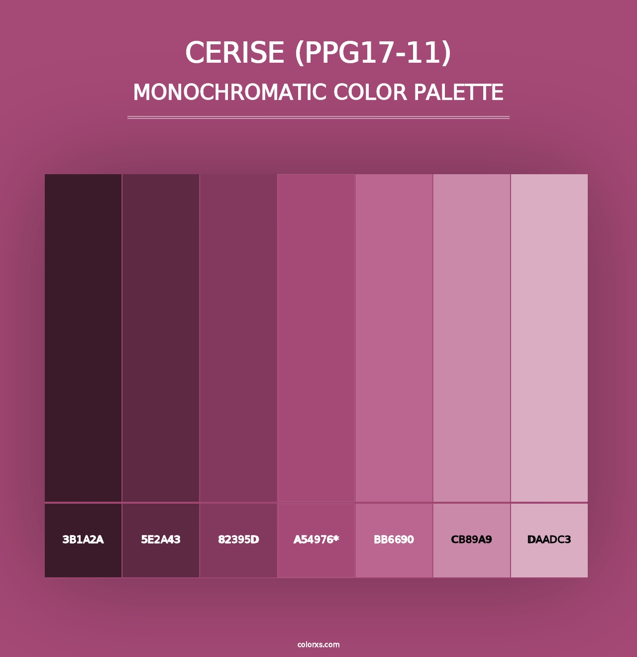 Cerise (PPG17-11) - Monochromatic Color Palette