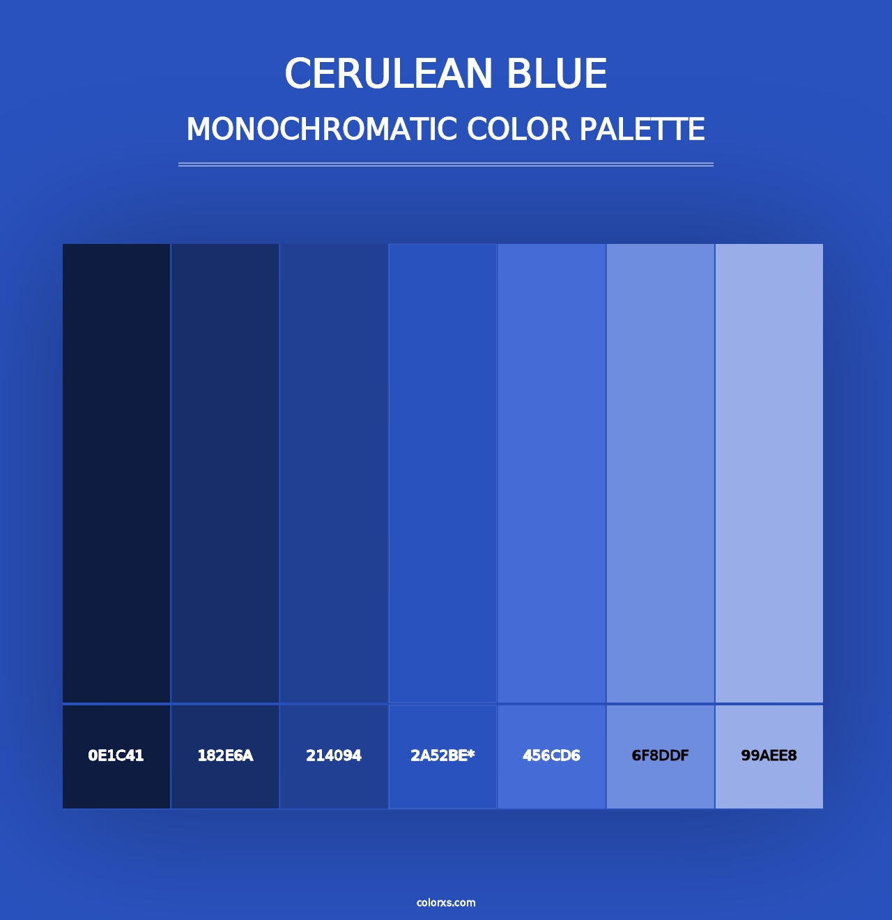 Cerulean blue - Monochromatic Color Palette