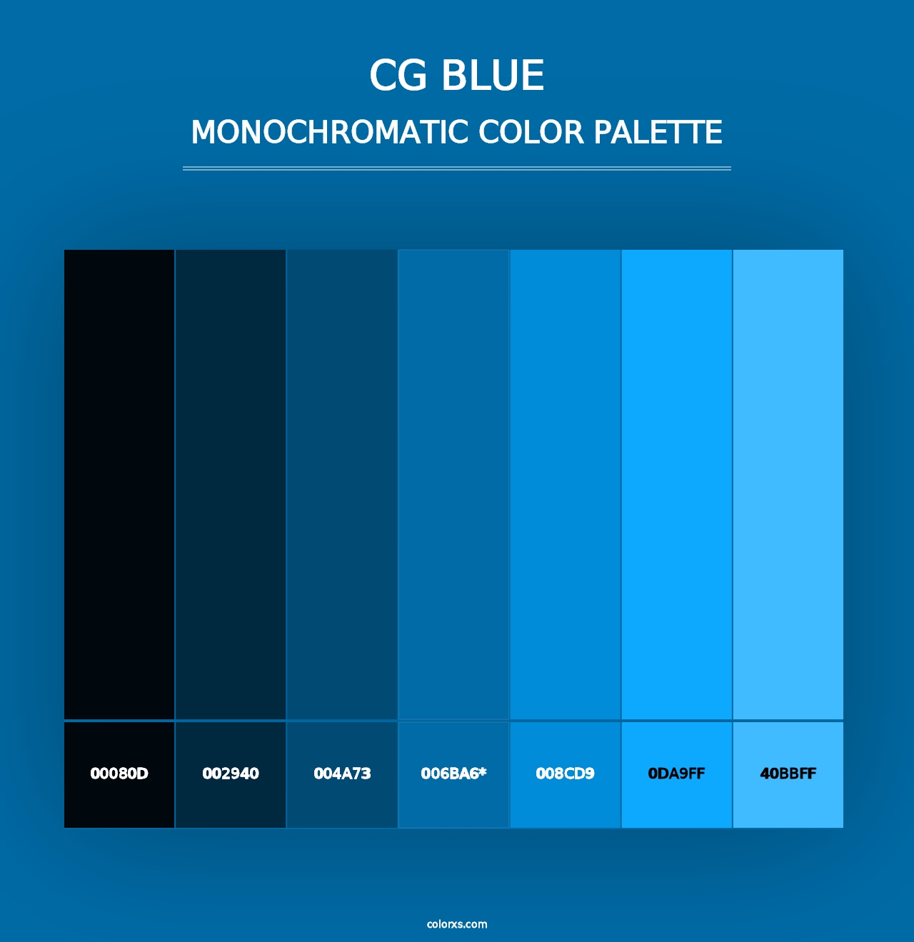 CG Blue - Monochromatic Color Palette