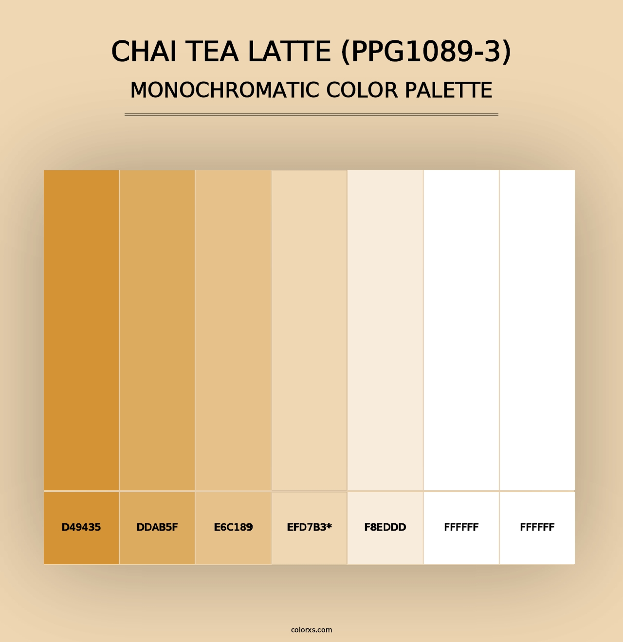 Chai Tea Latte (PPG1089-3) - Monochromatic Color Palette