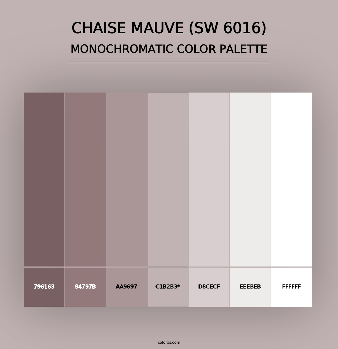 Chaise Mauve (SW 6016) - Monochromatic Color Palette