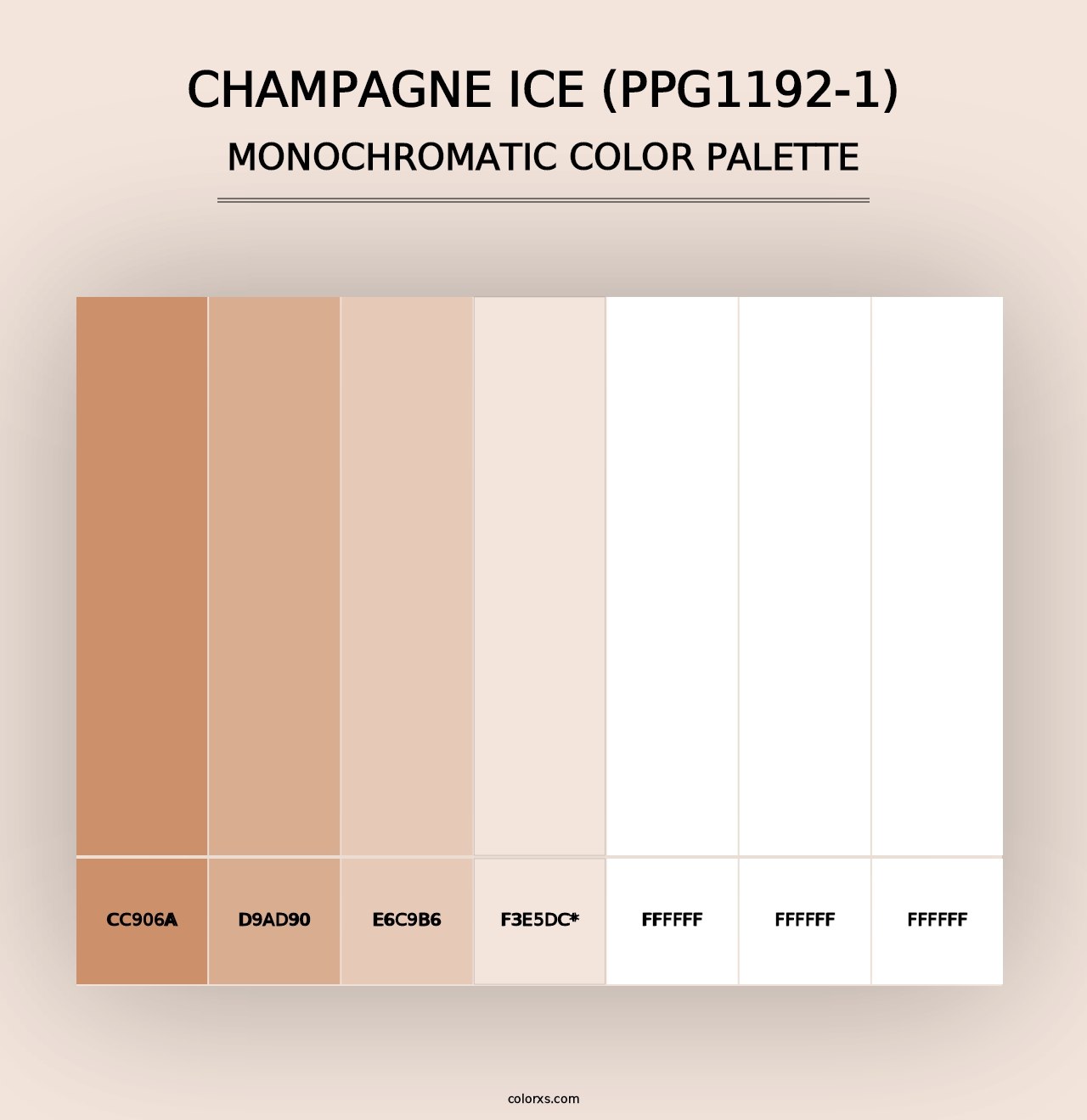 Champagne Ice (PPG1192-1) - Monochromatic Color Palette