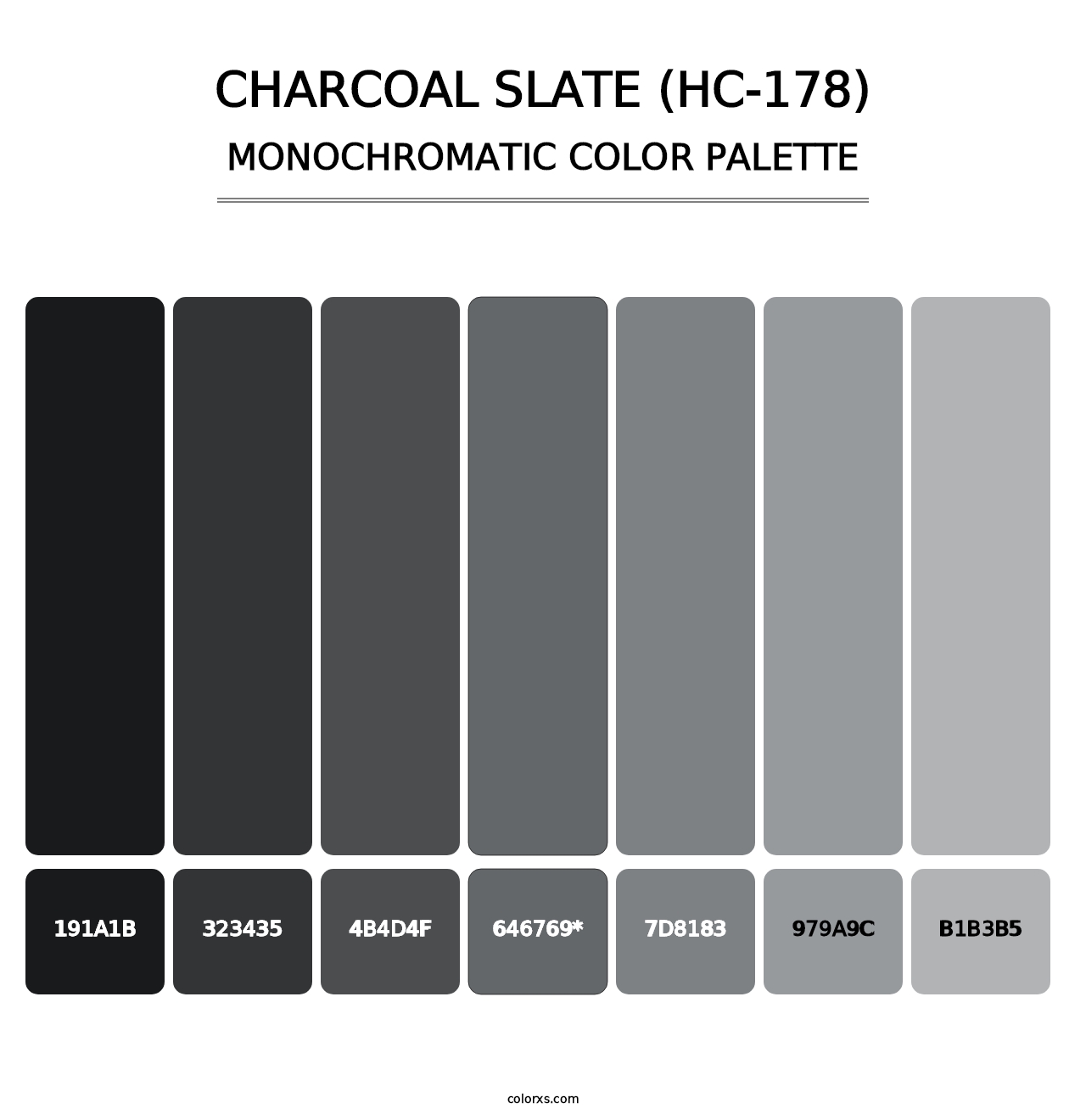 Charcoal Slate (HC-178) - Monochromatic Color Palette