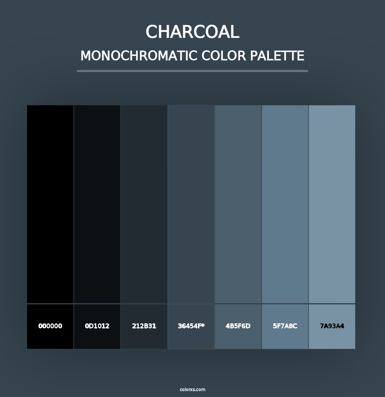 Charcoal - Monochromatic Color Palette