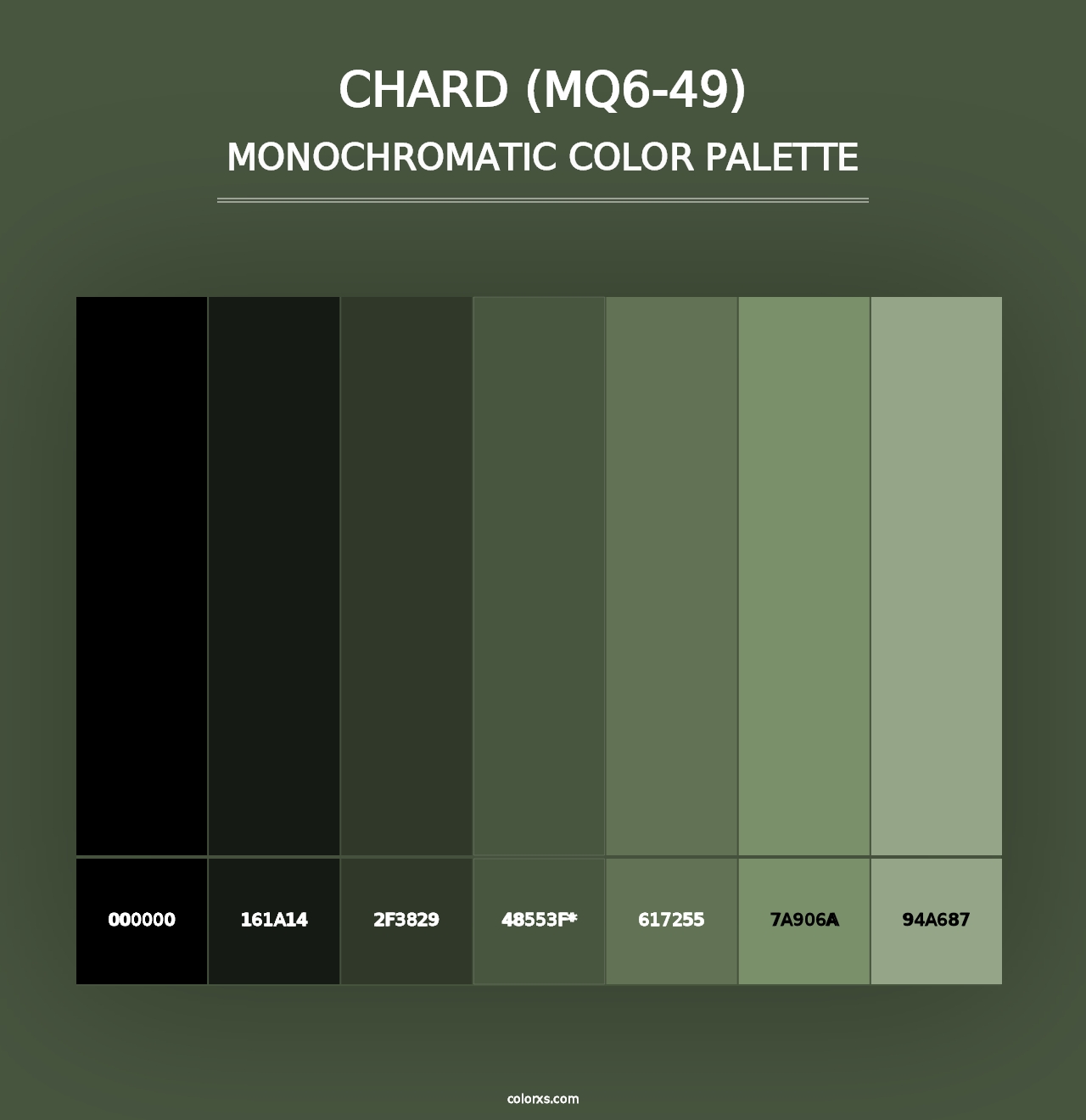 Chard (MQ6-49) - Monochromatic Color Palette