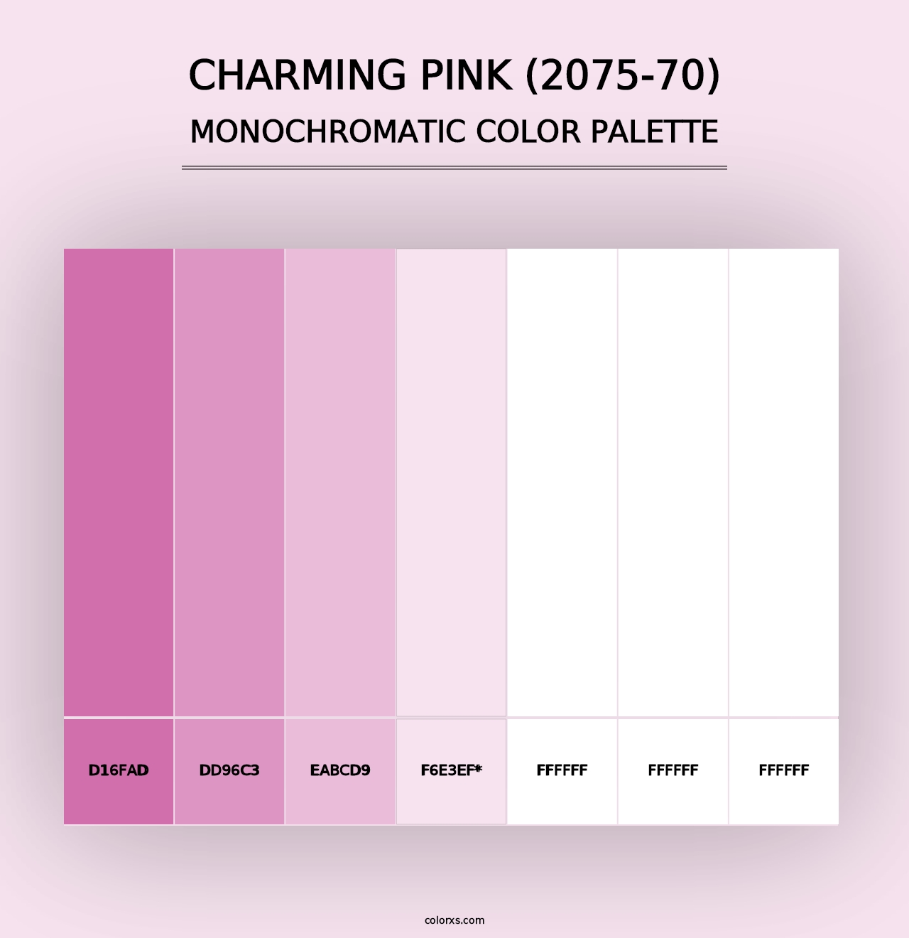 Charming Pink (2075-70) - Monochromatic Color Palette