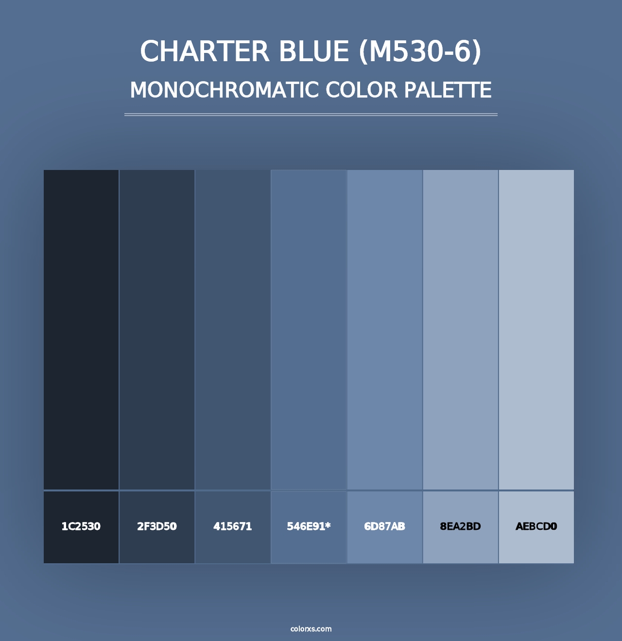 Charter Blue (M530-6) - Monochromatic Color Palette