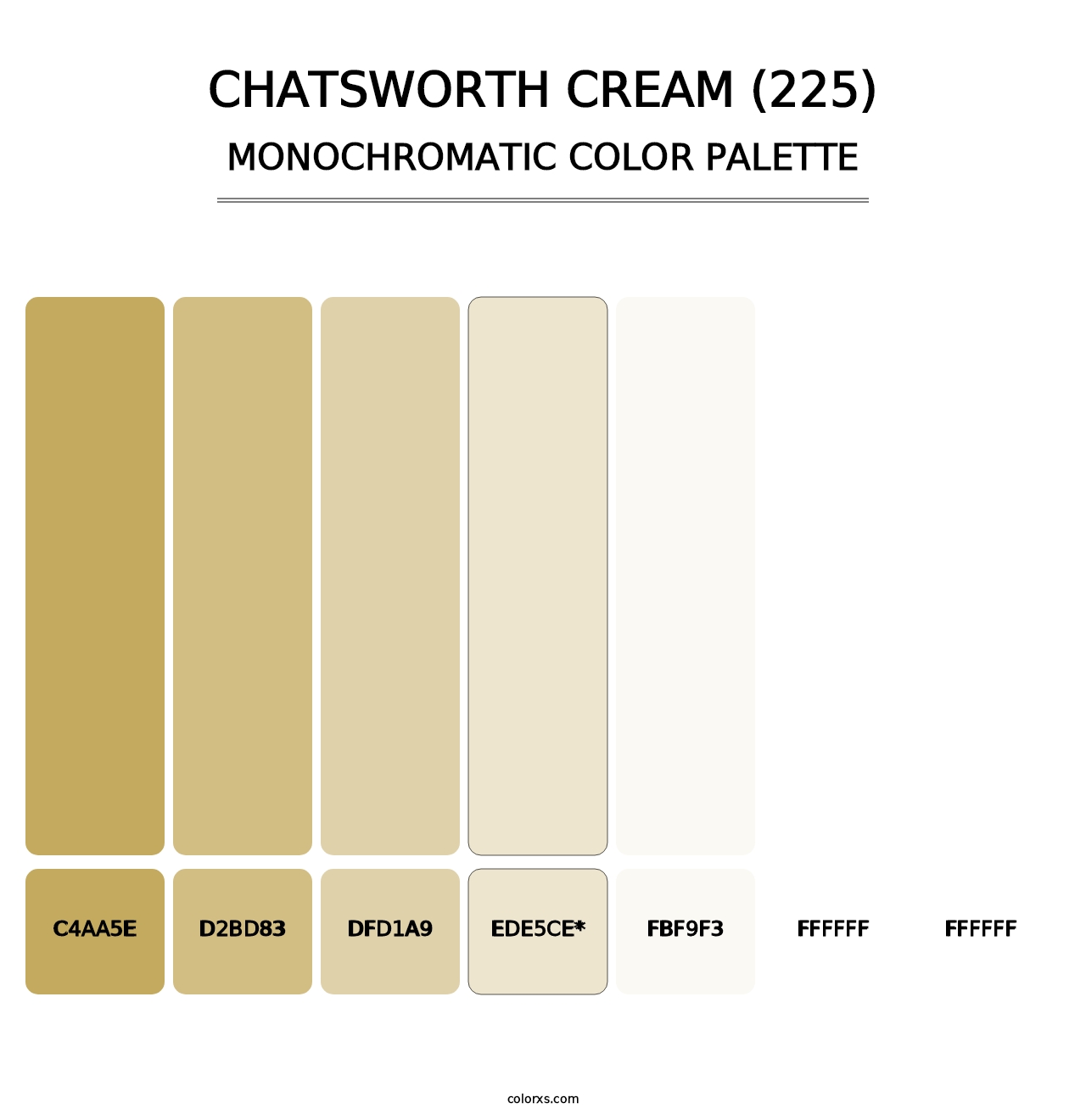 Chatsworth Cream (225) - Monochromatic Color Palette