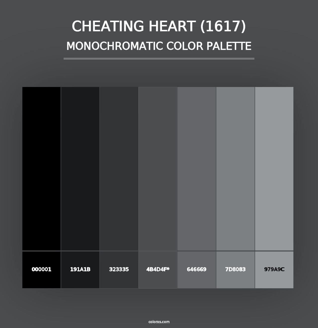 Cheating Heart (1617) - Monochromatic Color Palette