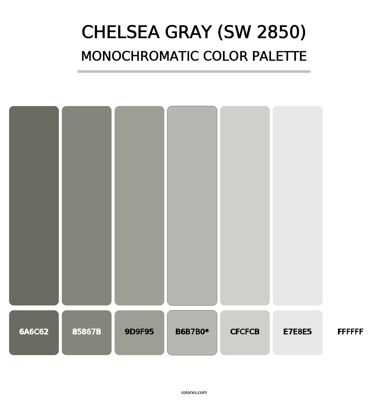 Chelsea Gray (SW 2850) - Monochromatic Color Palette