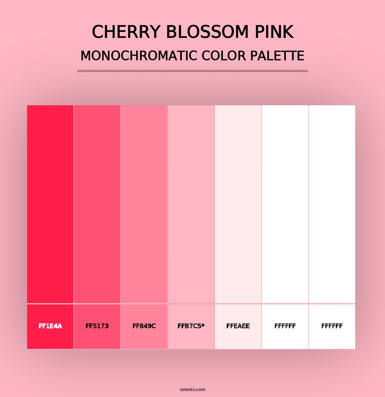 Cherry Blossom Pink - Monochromatic Color Palette