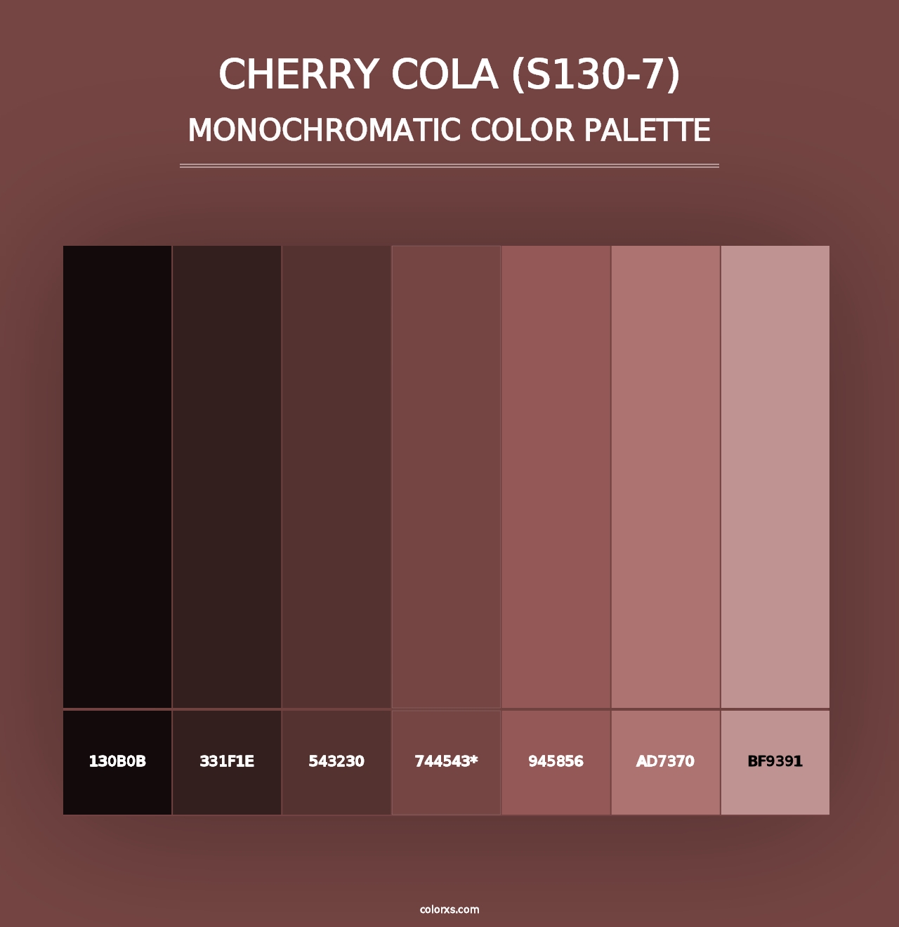 Behr Cherry Cola (S130-7) Paint coordinating colors and palettes -  colorxs.com