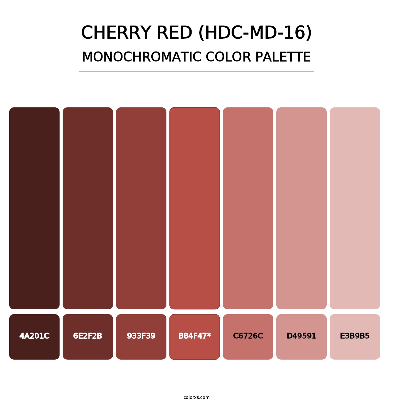 Cherry Red (HDC-MD-16) - Monochromatic Color Palette