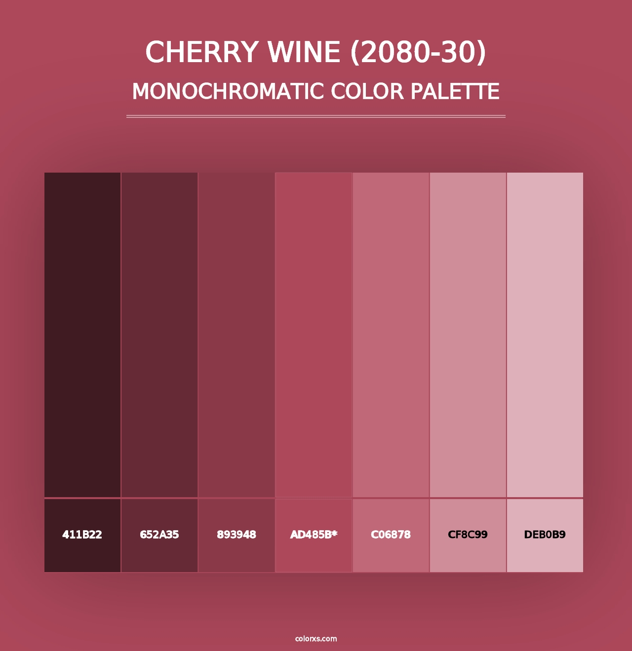 Cherry Wine (2080-30) - Monochromatic Color Palette