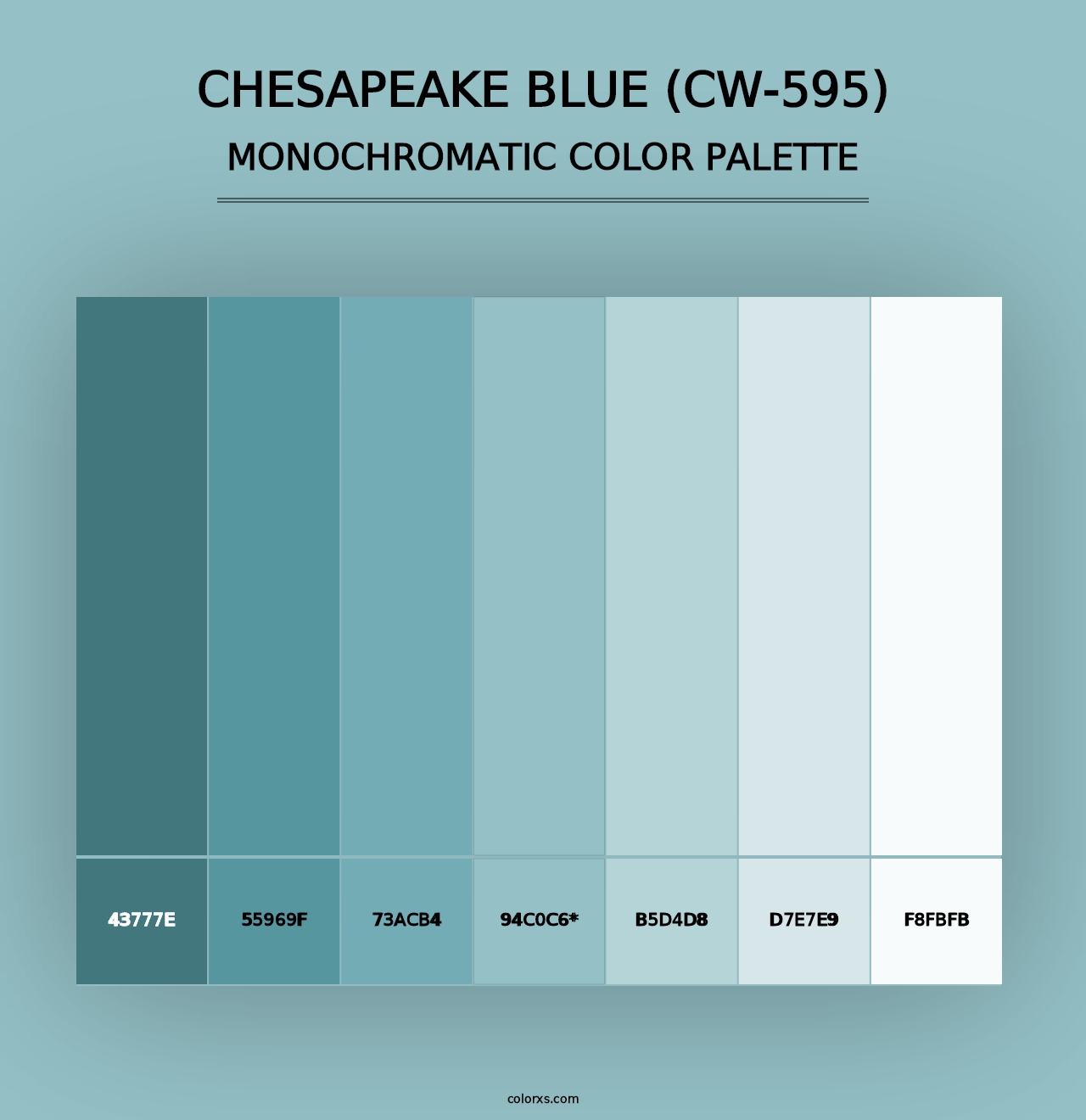 Chesapeake Blue (CW-595) - Monochromatic Color Palette