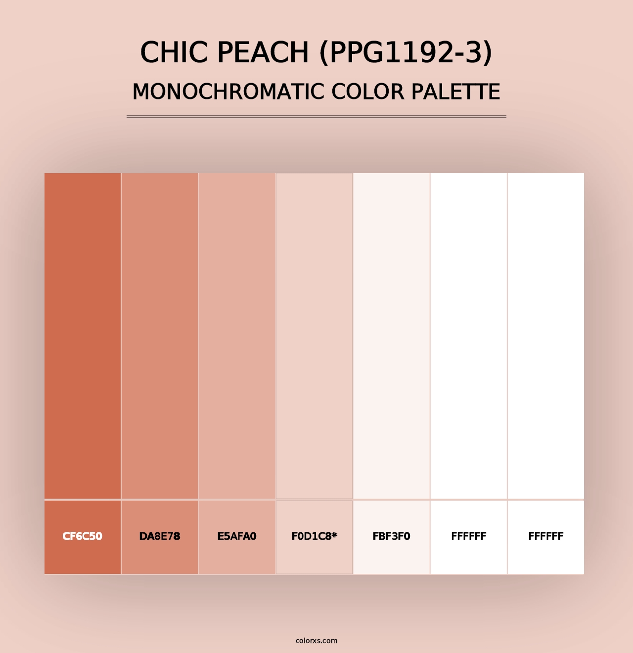 Chic Peach (PPG1192-3) - Monochromatic Color Palette