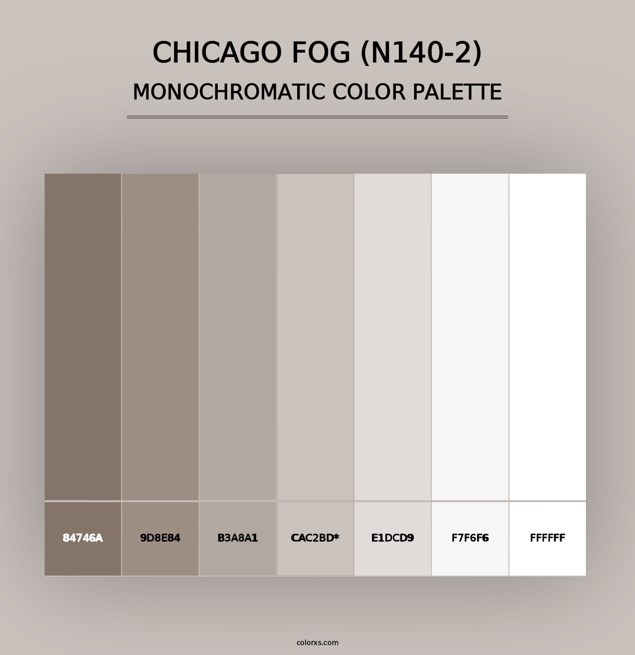 Chicago Fog (N140-2) - Monochromatic Color Palette