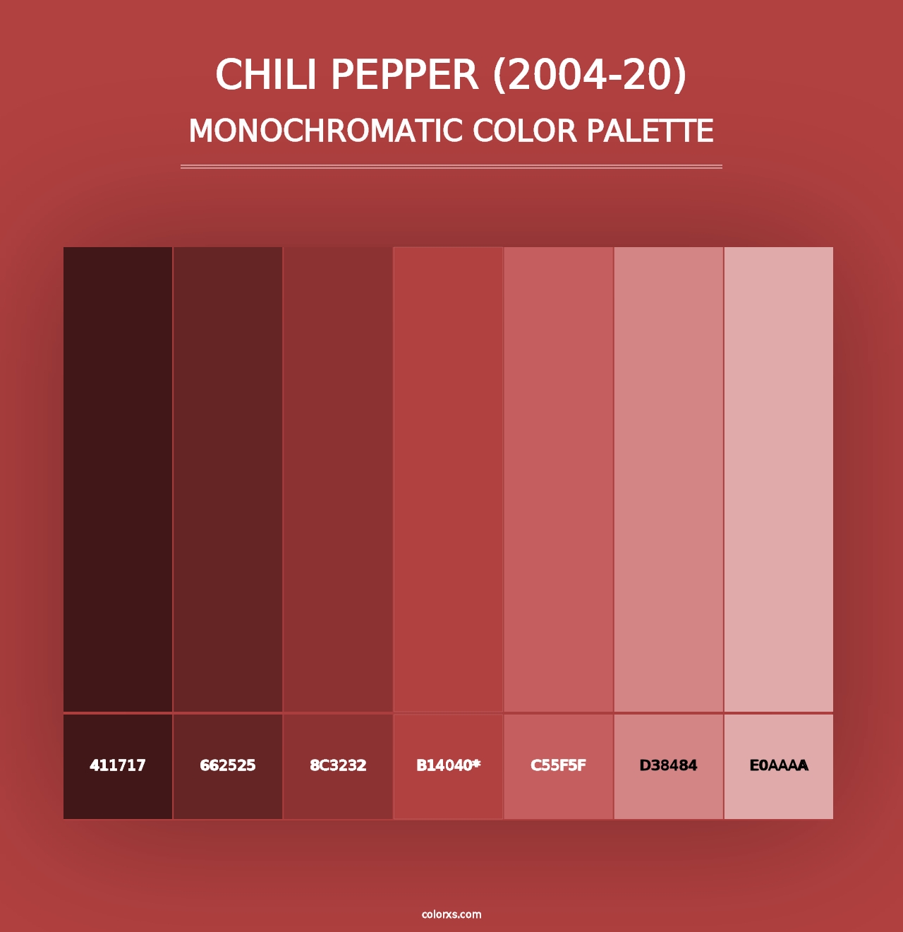 Chili Pepper (2004-20) - Monochromatic Color Palette