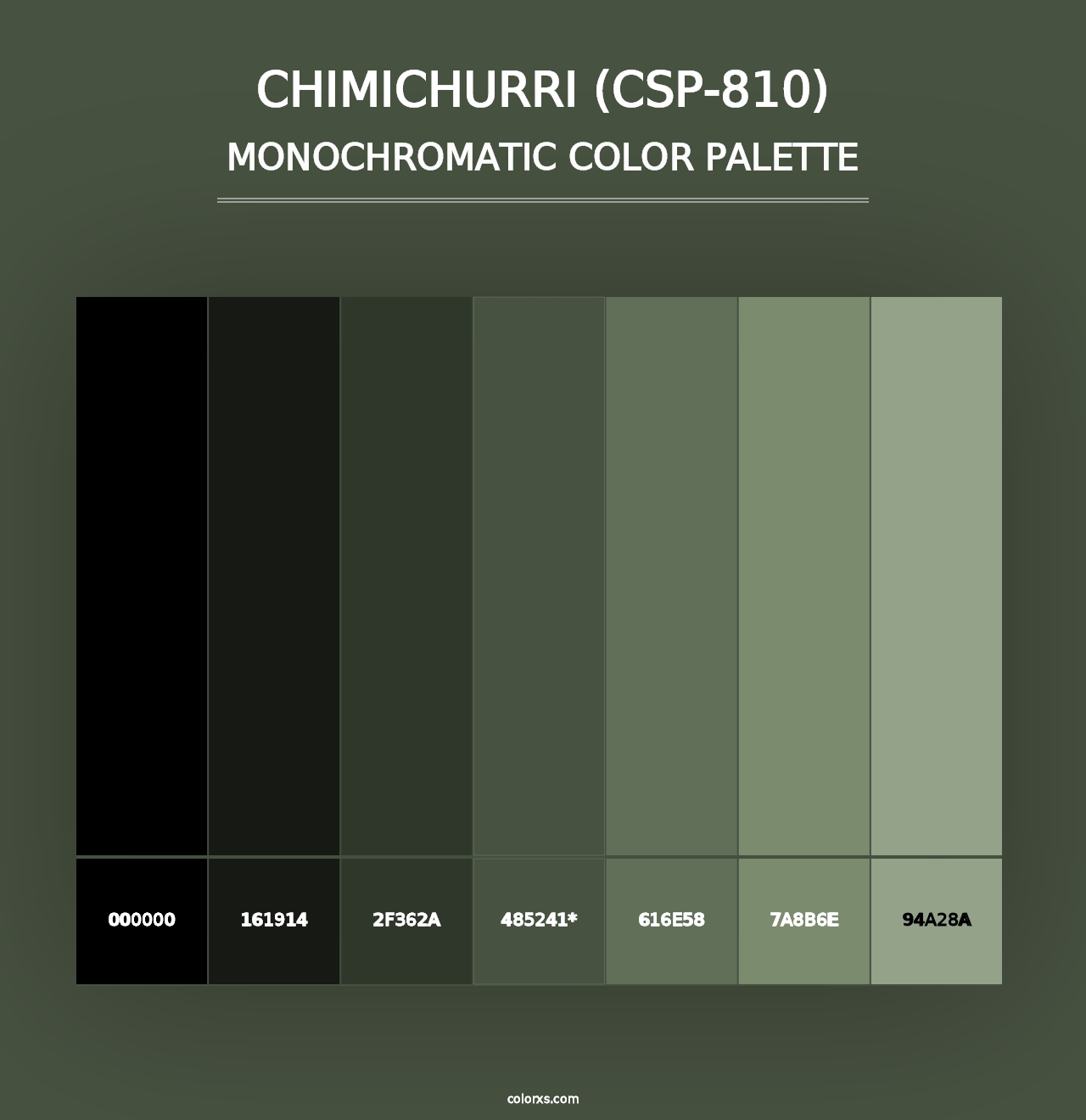 Chimichurri (CSP-810) - Monochromatic Color Palette