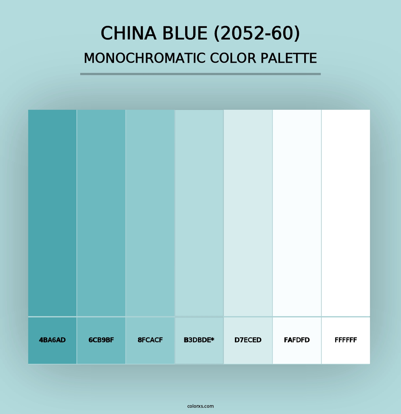 China Blue (2052-60) - Monochromatic Color Palette