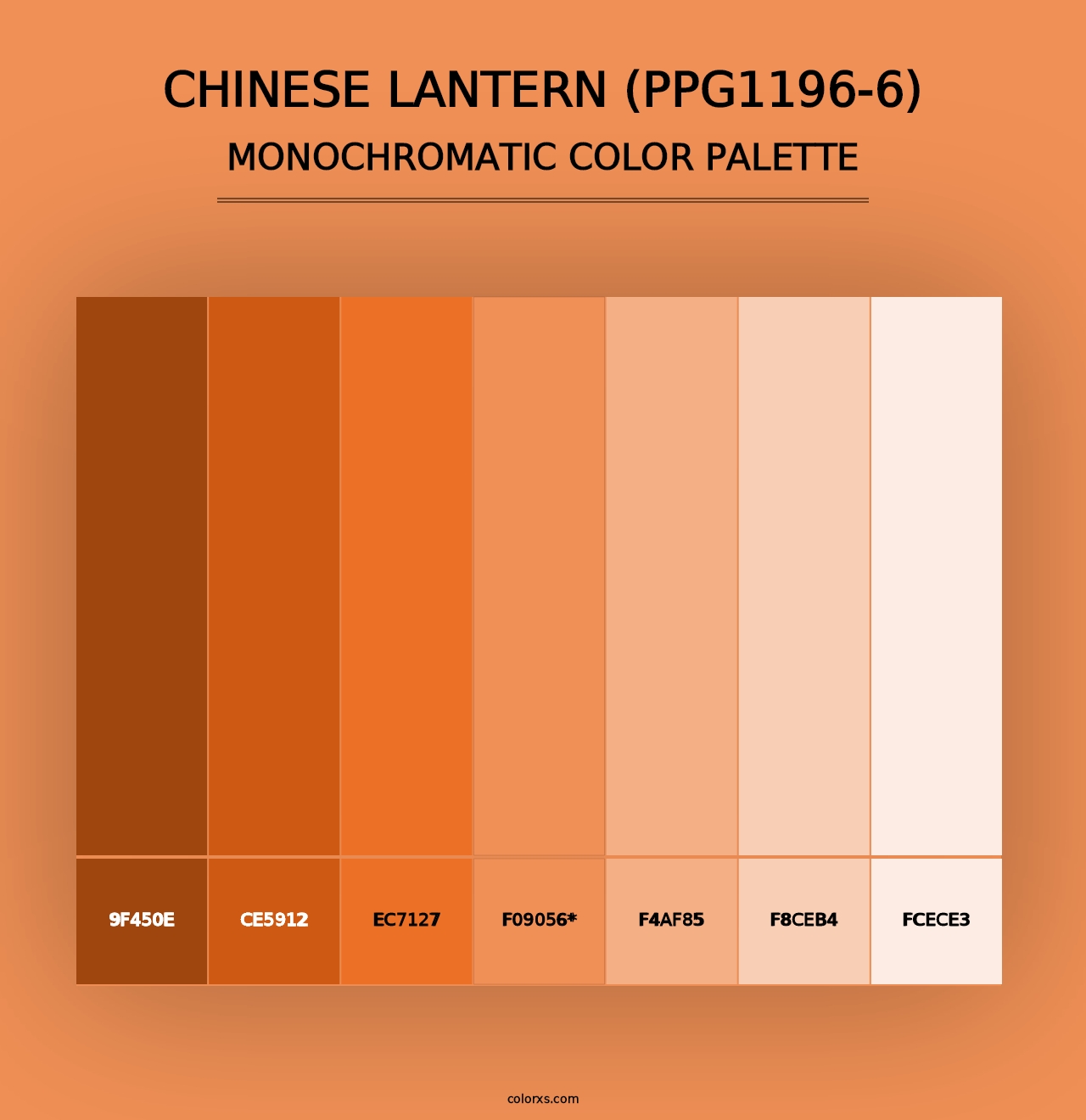 Chinese Lantern (PPG1196-6) - Monochromatic Color Palette