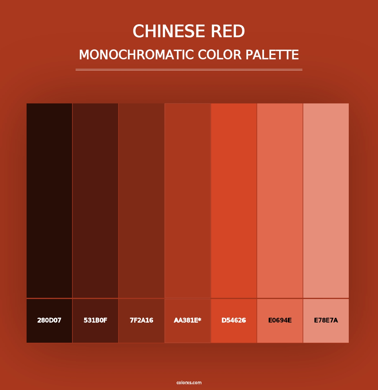 Chinese Red - Monochromatic Color Palette