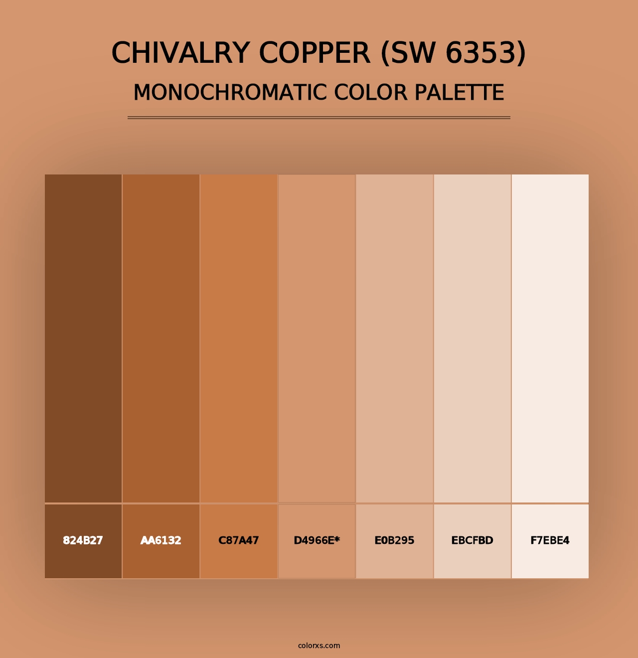 Chivalry Copper (SW 6353) - Monochromatic Color Palette