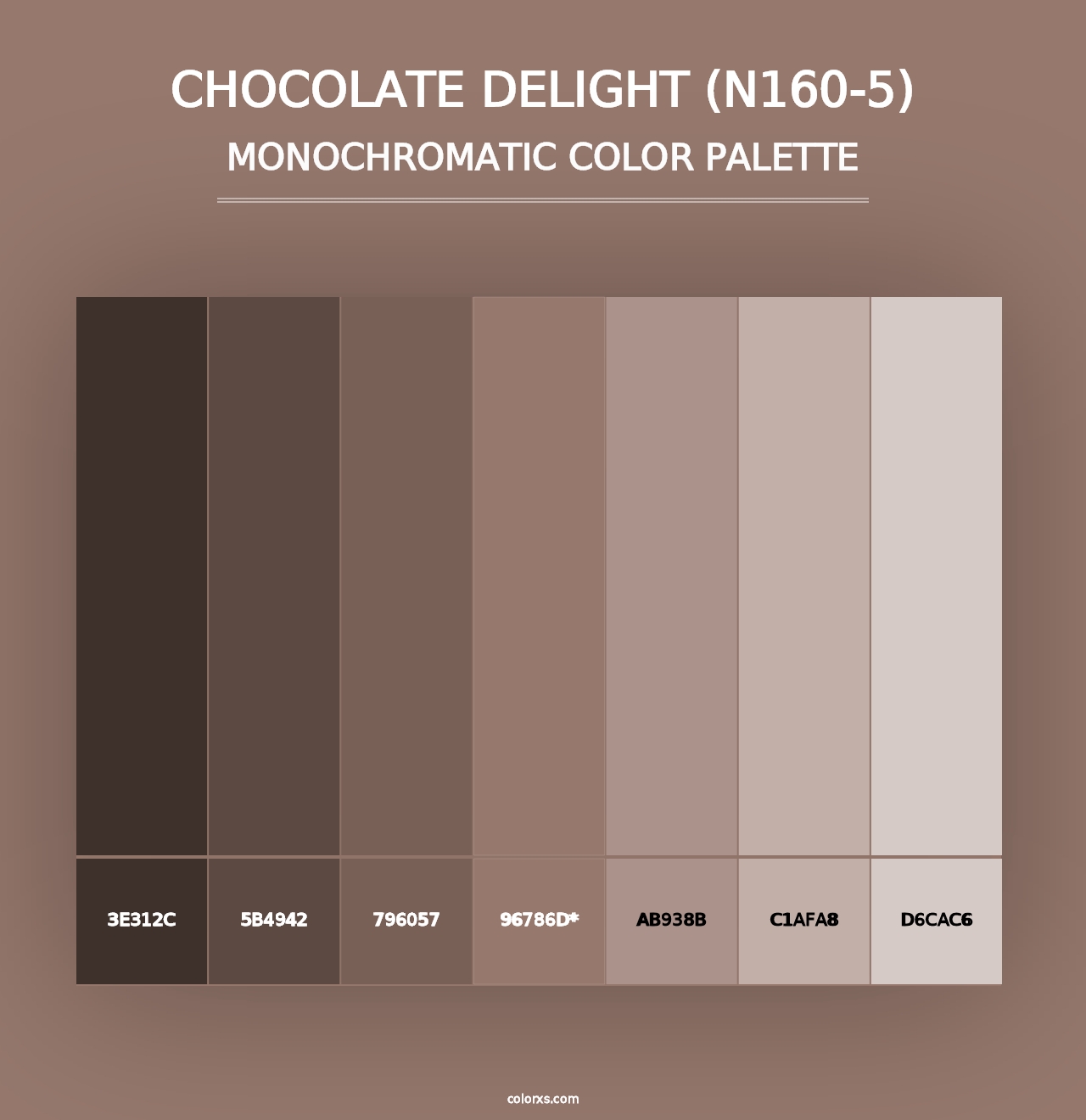 Chocolate Delight (N160-5) - Monochromatic Color Palette