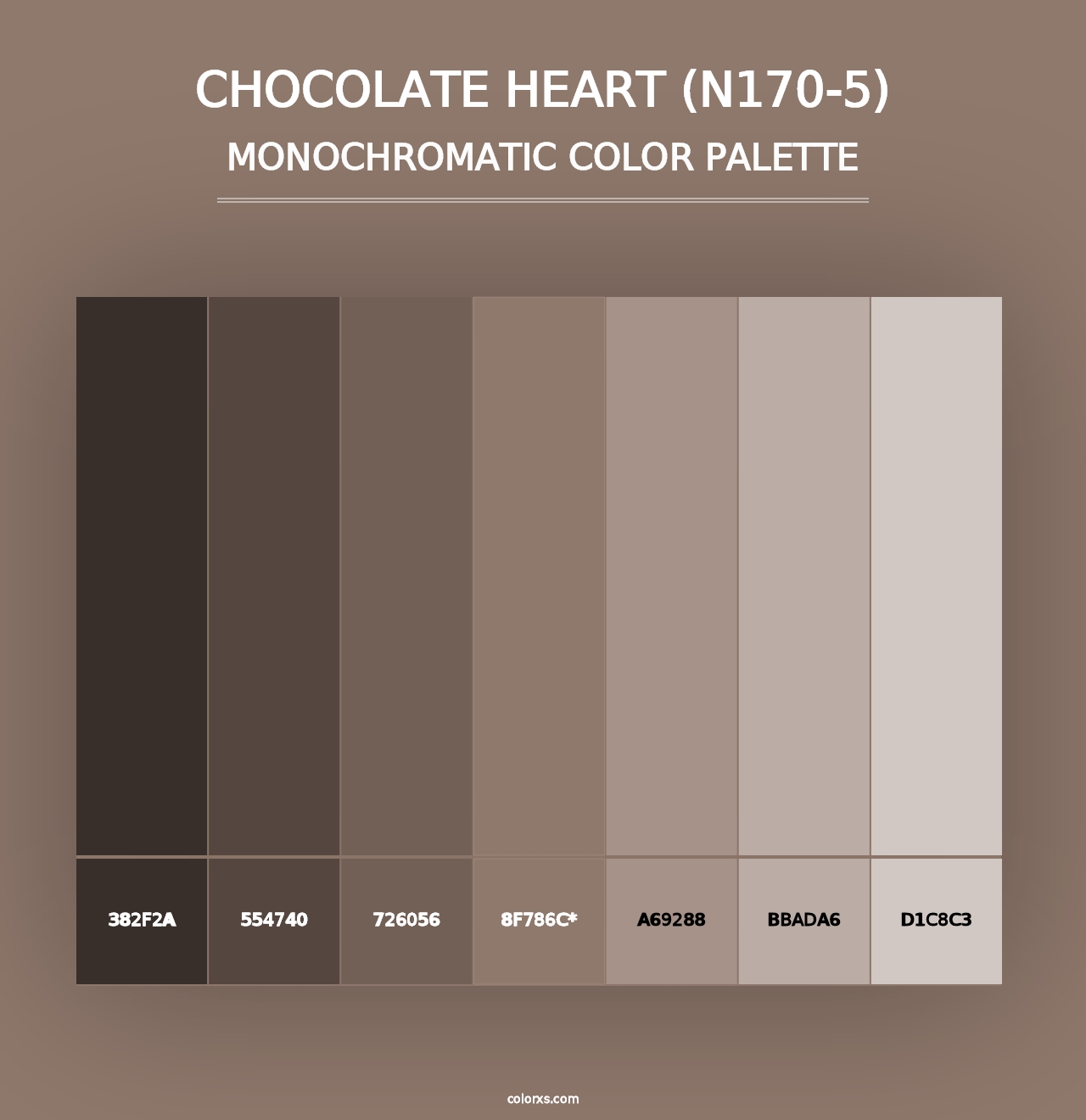 Chocolate Heart (N170-5) - Monochromatic Color Palette