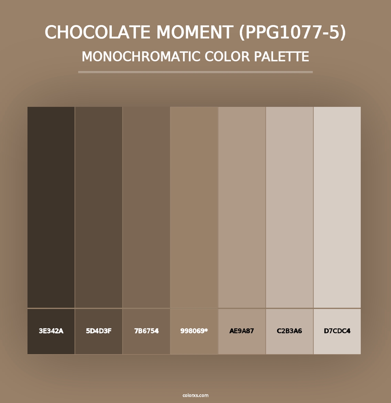 Chocolate Moment (PPG1077-5) - Monochromatic Color Palette