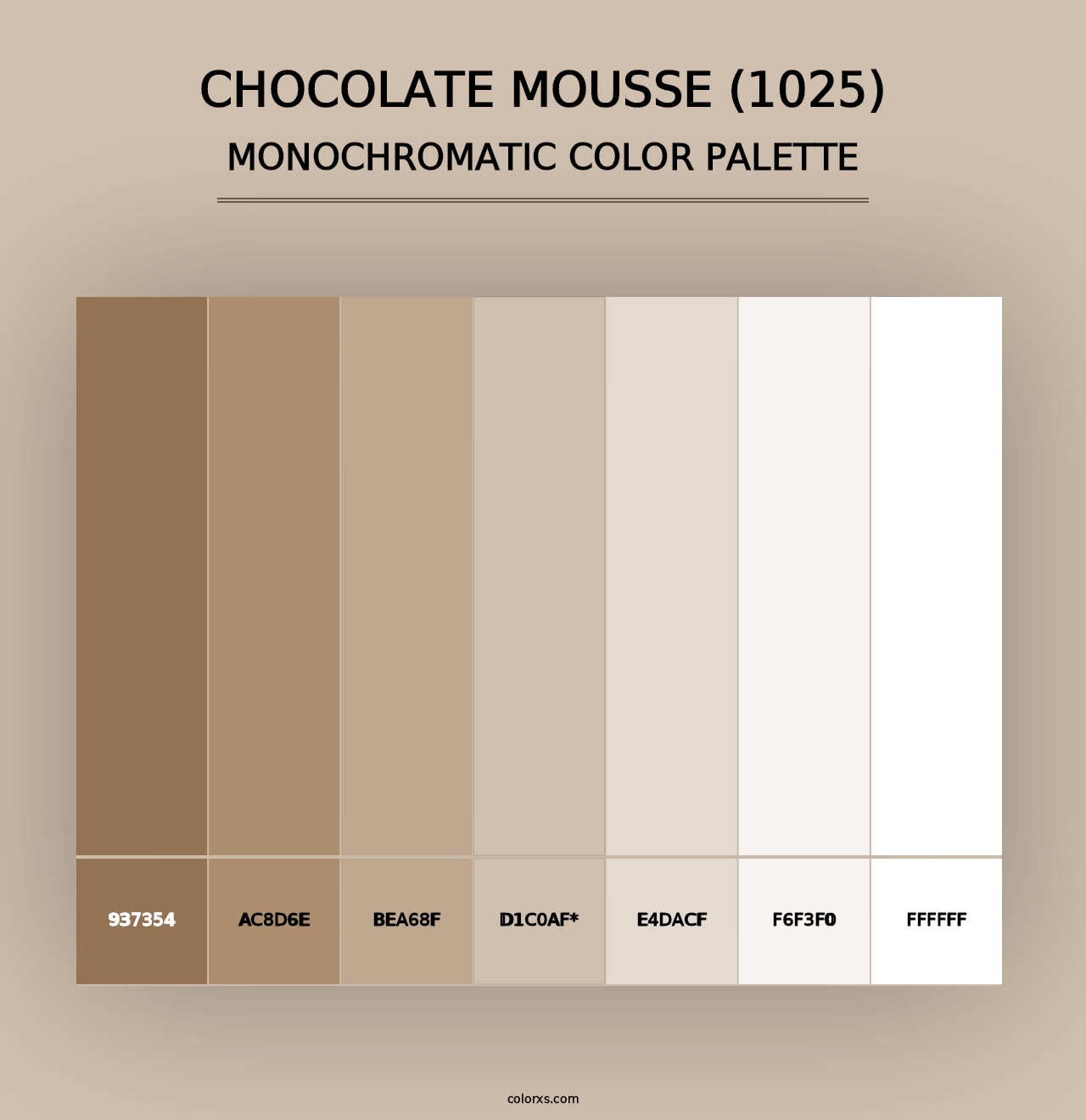 Chocolate Mousse (1025) - Monochromatic Color Palette