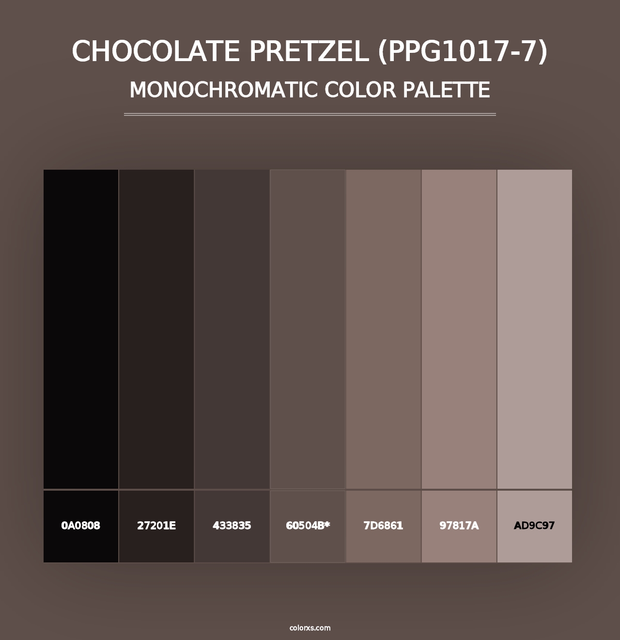 Chocolate Pretzel (PPG1017-7) - Monochromatic Color Palette