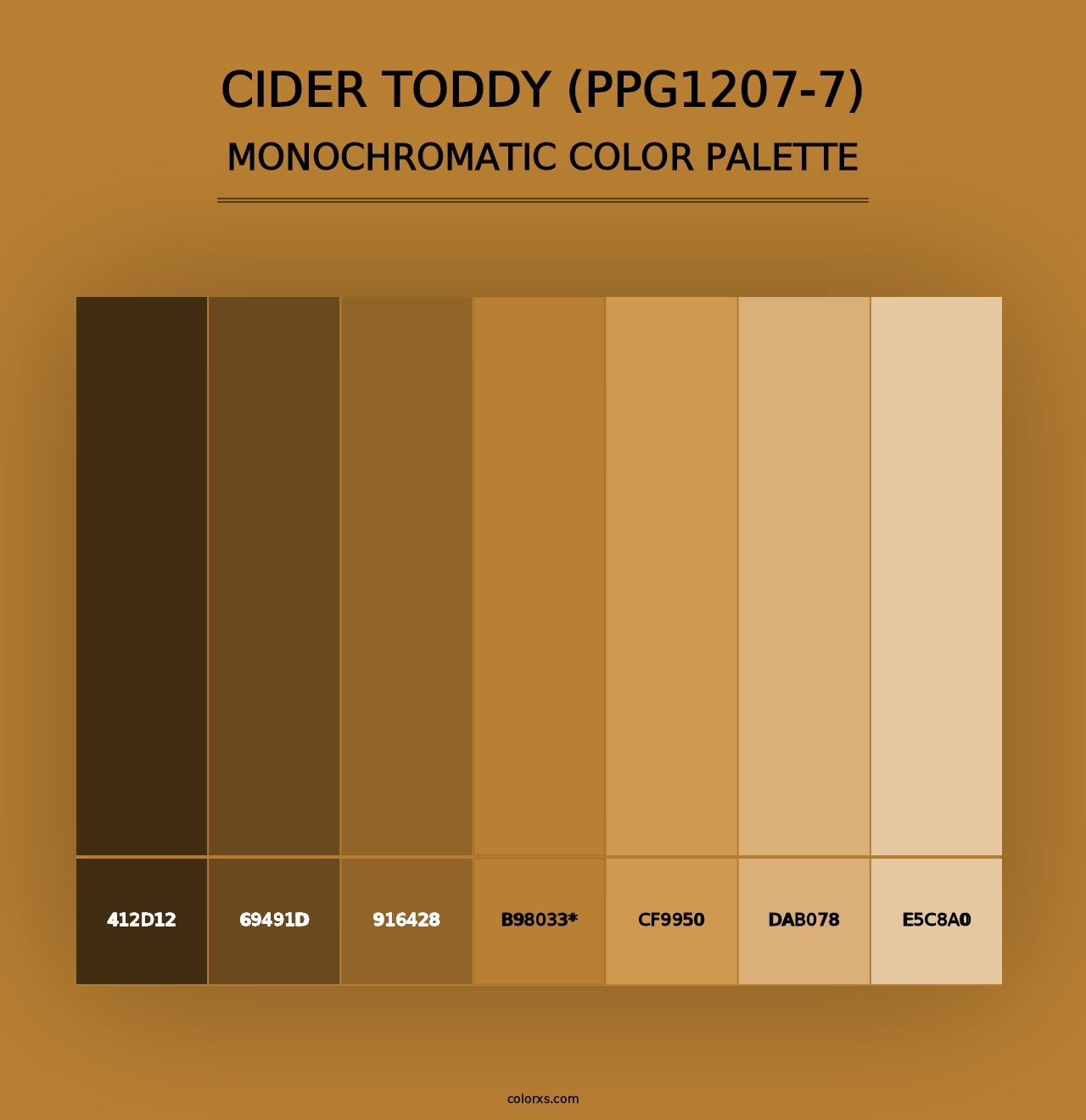 Cider Toddy (PPG1207-7) - Monochromatic Color Palette