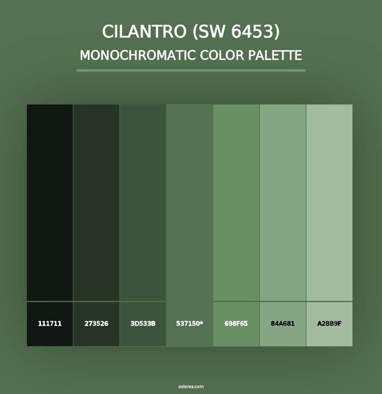 Cilantro (SW 6453) - Monochromatic Color Palette