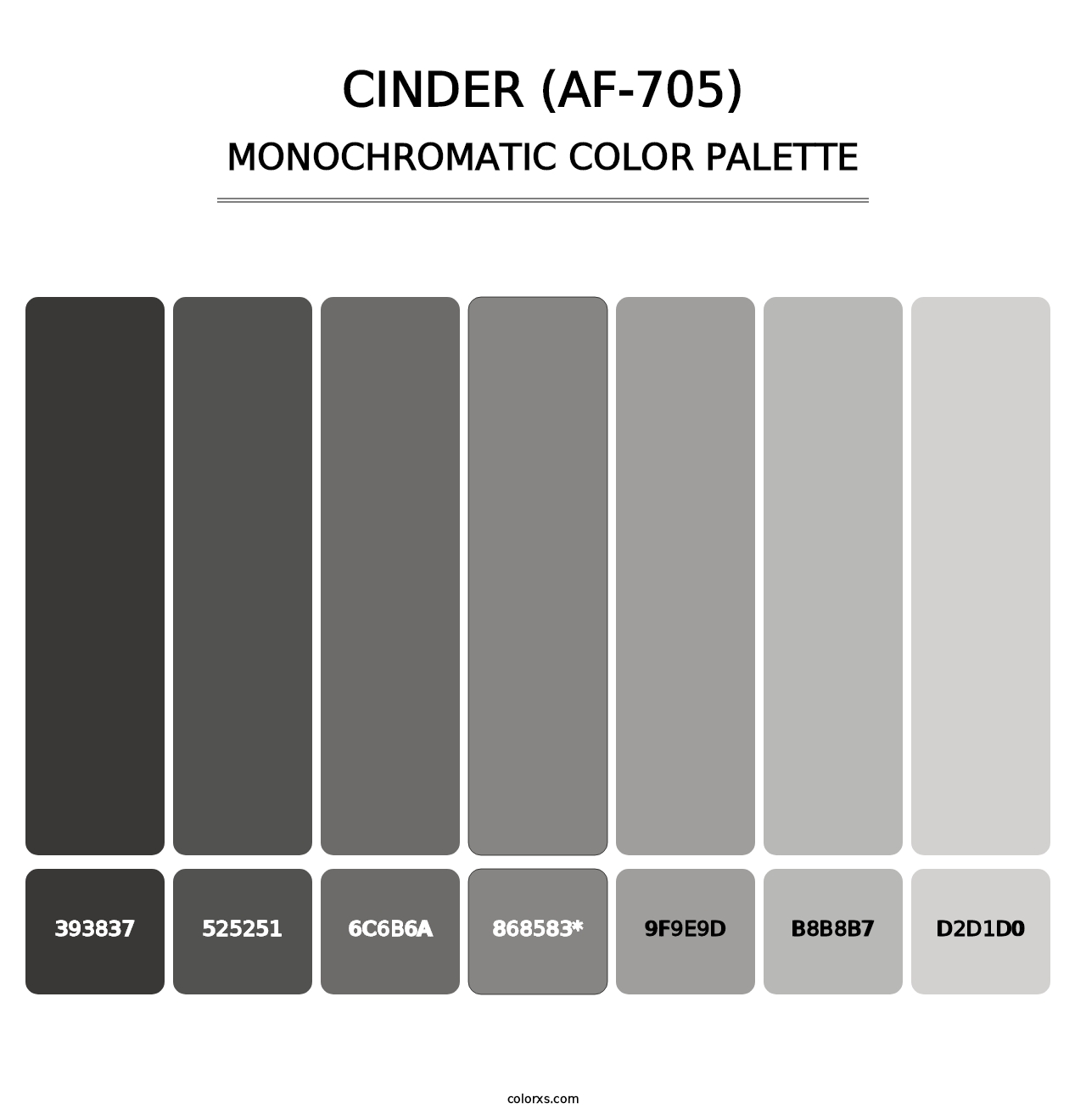 Cinder (AF-705) - Monochromatic Color Palette