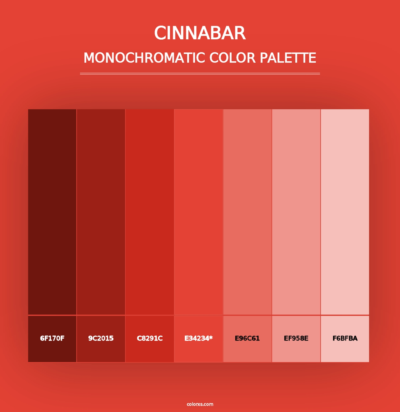 Cinnabar - Monochromatic Color Palette