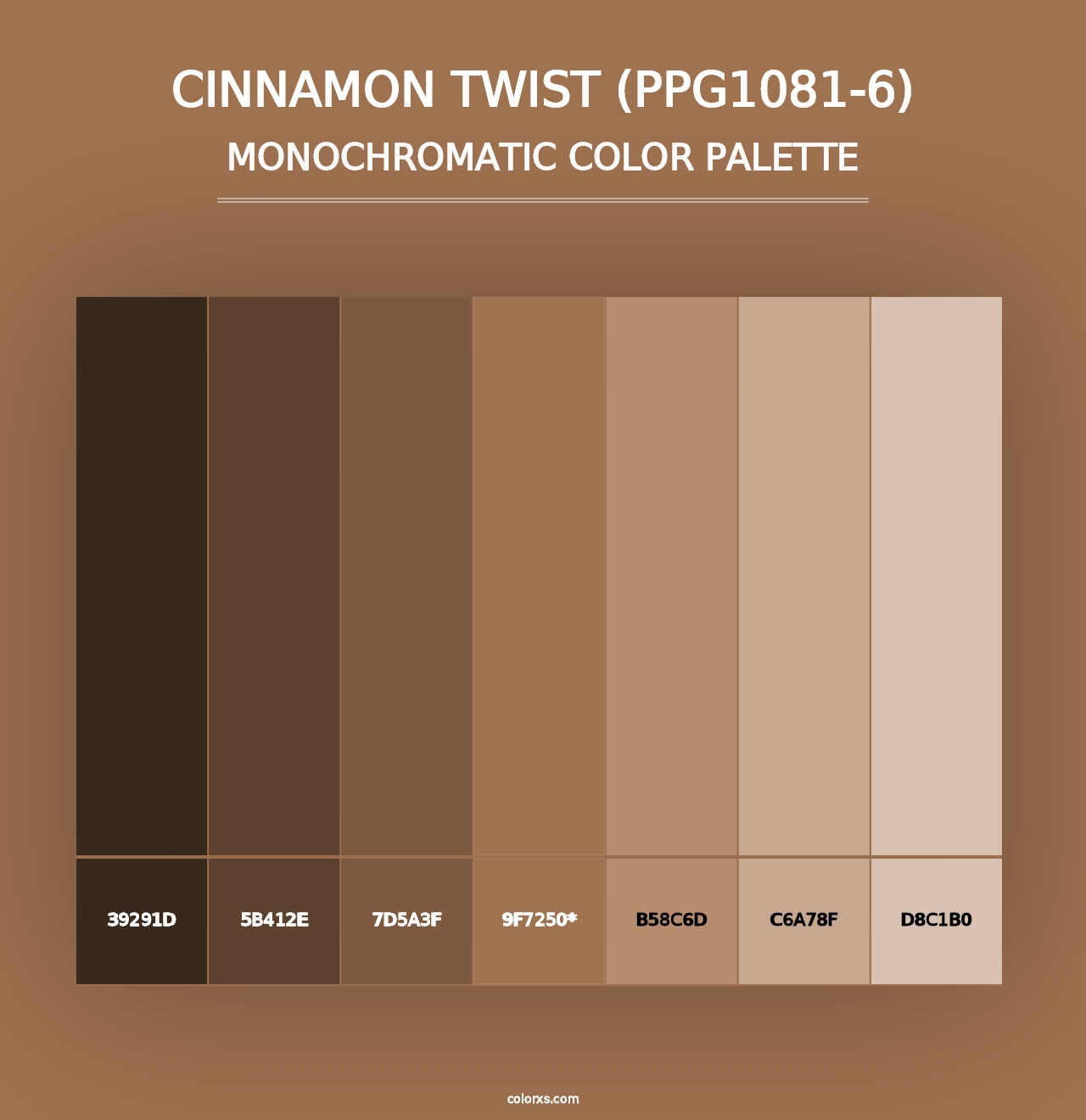 Cinnamon Twist (PPG1081-6) - Monochromatic Color Palette