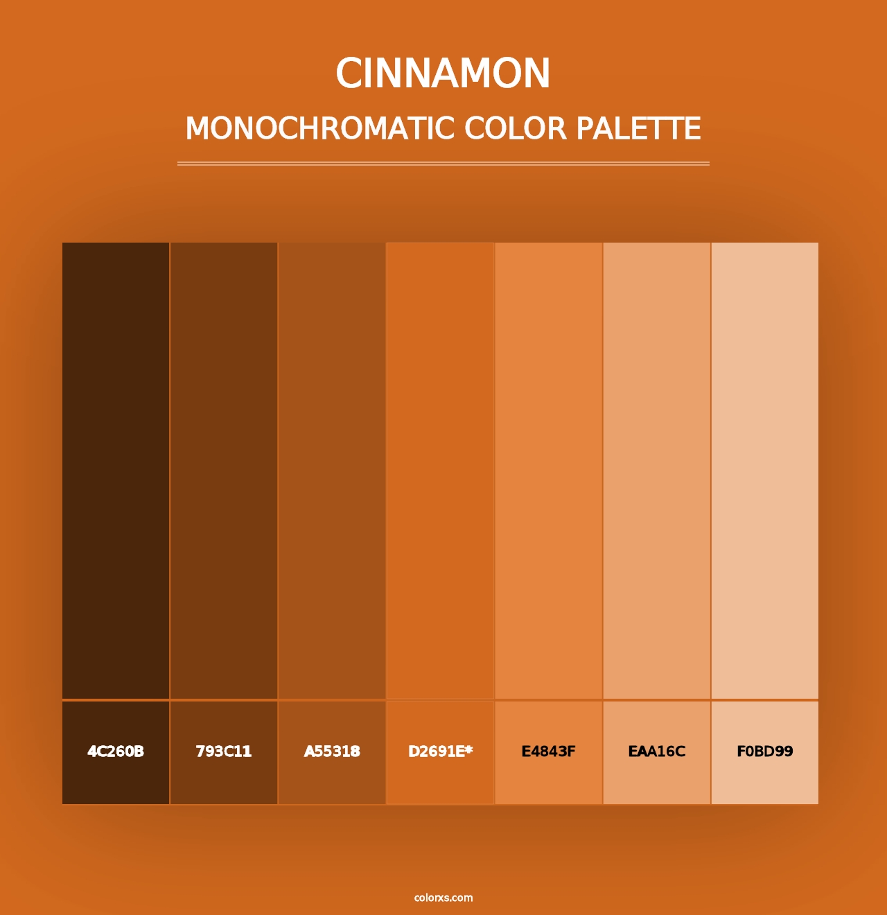 Cinnamon - Monochromatic Color Palette