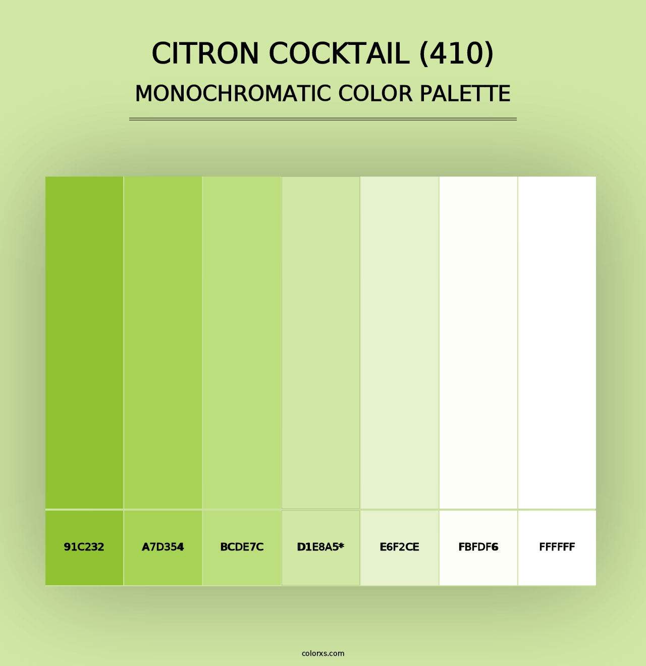 Citron Cocktail (410) - Monochromatic Color Palette